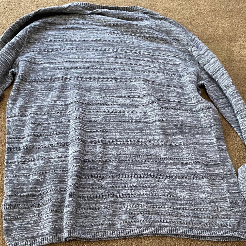 John Varvatos M Gray Striped Men's Sweater - Picture 3 of 6